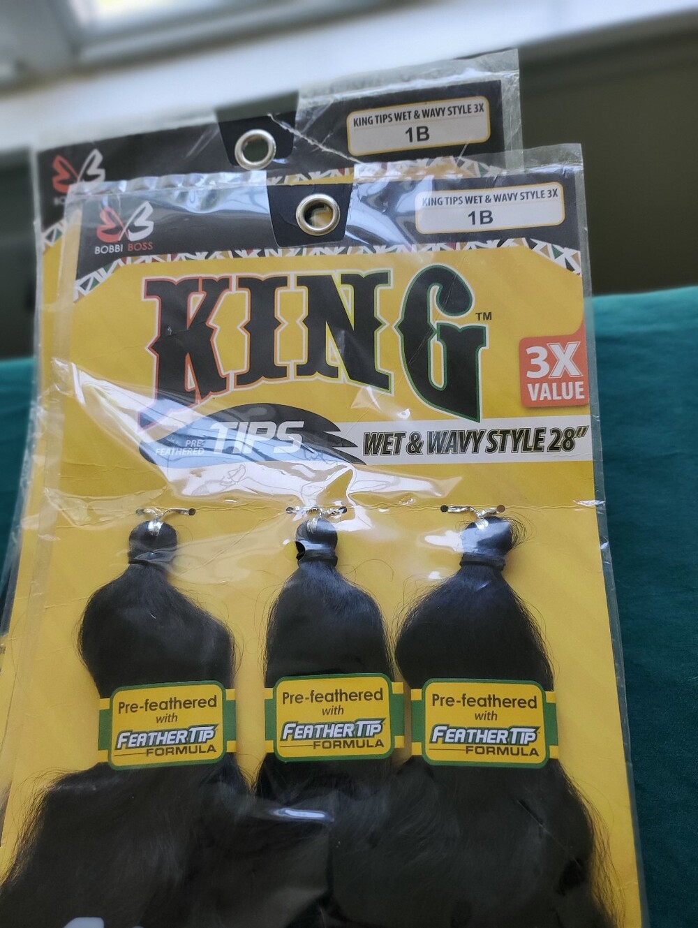 6 Package Batch Bobbi Boss KING Wet & Wavy 28" 3X Value Hair Tips - 1B